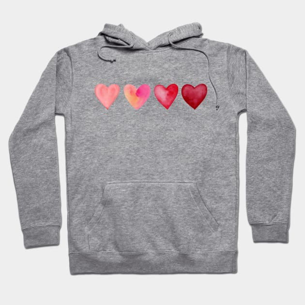 Watercolor Hearts Hoodie by LylaLace Studio